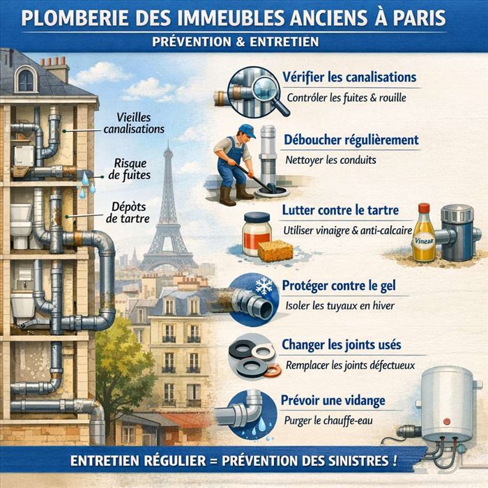 Plomberie des immeubles anciens à Paris : prévention